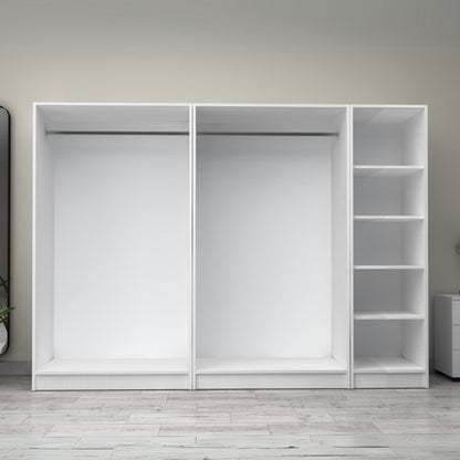 Ντουλάπα ρούχων Victoria Megapap πεντάφυλλη χρώμα λευκό 250x60x181εκ. - Hippiehome.gr