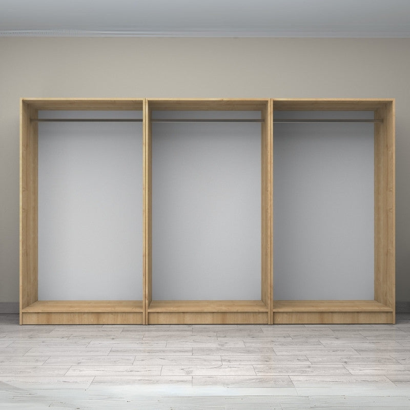 Ντουλάπα ρούχων Victoria Megapap εξάφυλλη χρώμα φυσικό οξιάς 300x60x181εκ. - Hippiehome.gr