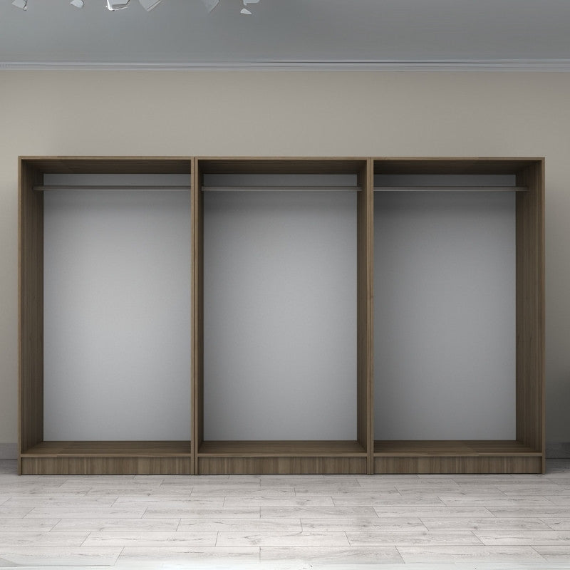 Ντουλάπα ρούχων Victoria Megapap εξάφυλλη χρώμα καρυδί 300x60x181εκ. - Hippiehome.gr