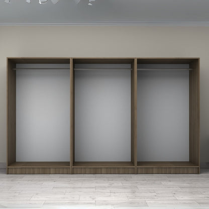 Ντουλάπα ρούχων Victoria Megapap εξάφυλλη χρώμα καρυδί 300x60x181εκ. - Hippiehome.gr