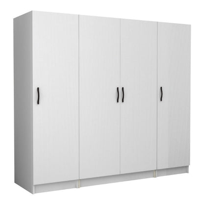 Ντουλάπα ρούχων Victoria Megapap τετράφυλλη χρώμα λευκό 200x60x181εκ. - Hippiehome.gr