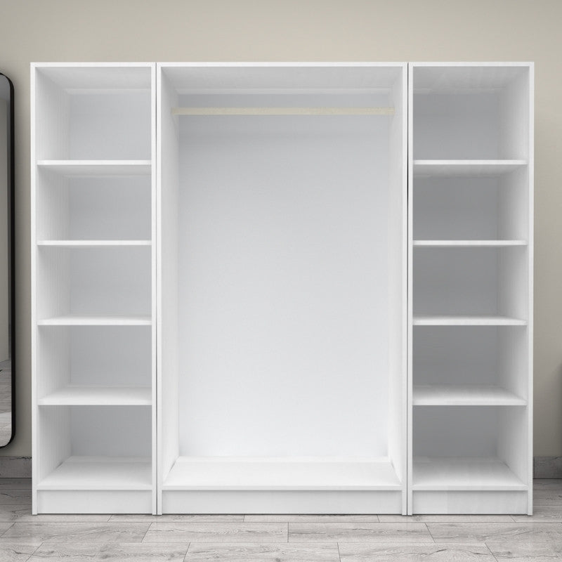 Ντουλάπα ρούχων Victoria Megapap τετράφυλλη χρώμα λευκό 200x60x181εκ. - Hippiehome.gr