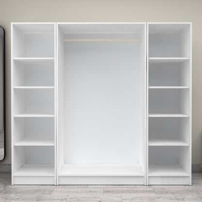 Ντουλάπα ρούχων Victoria Megapap τετράφυλλη χρώμα λευκό 200x60x181εκ. - Hippiehome.gr