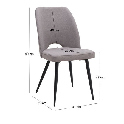 Σετ τραπεζαρία 5τμχ Roger - Christy Megapap Mdf - ύφασμα χρώμα ακακίας - ανοιχτό μπεζ 120x70x75εκ. - Hippiehome.gr