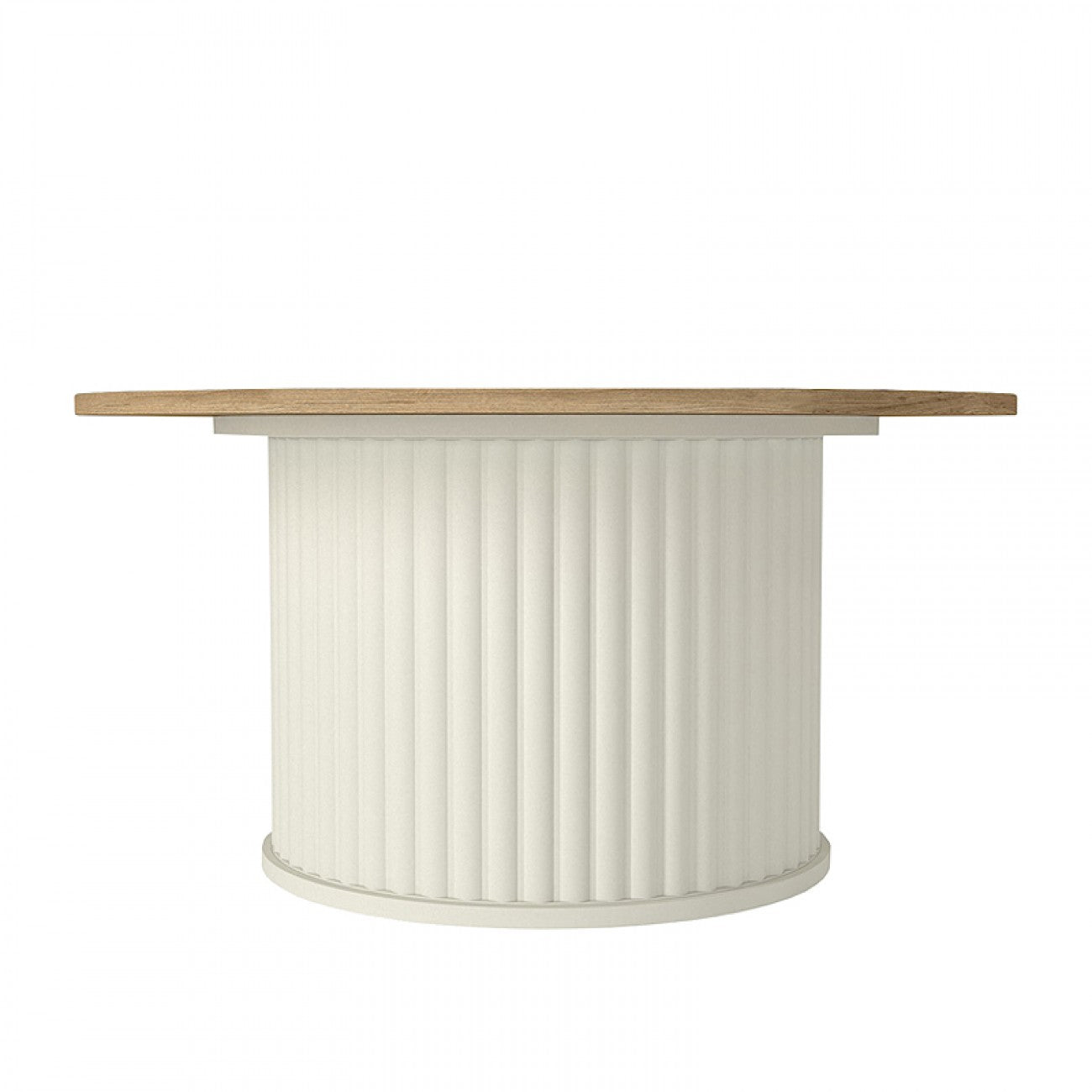 Τραπεζάκι σαλονιού Bohema Megapap χρώμα ivory - sepet oak Ø85x43,2εκ. - Hippiehome.gr