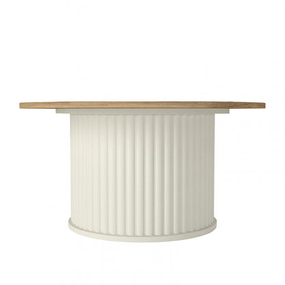 Τραπεζάκι σαλονιού Bohema Megapap χρώμα ivory - sepet oak Ø85x43,2εκ. - Hippiehome.gr