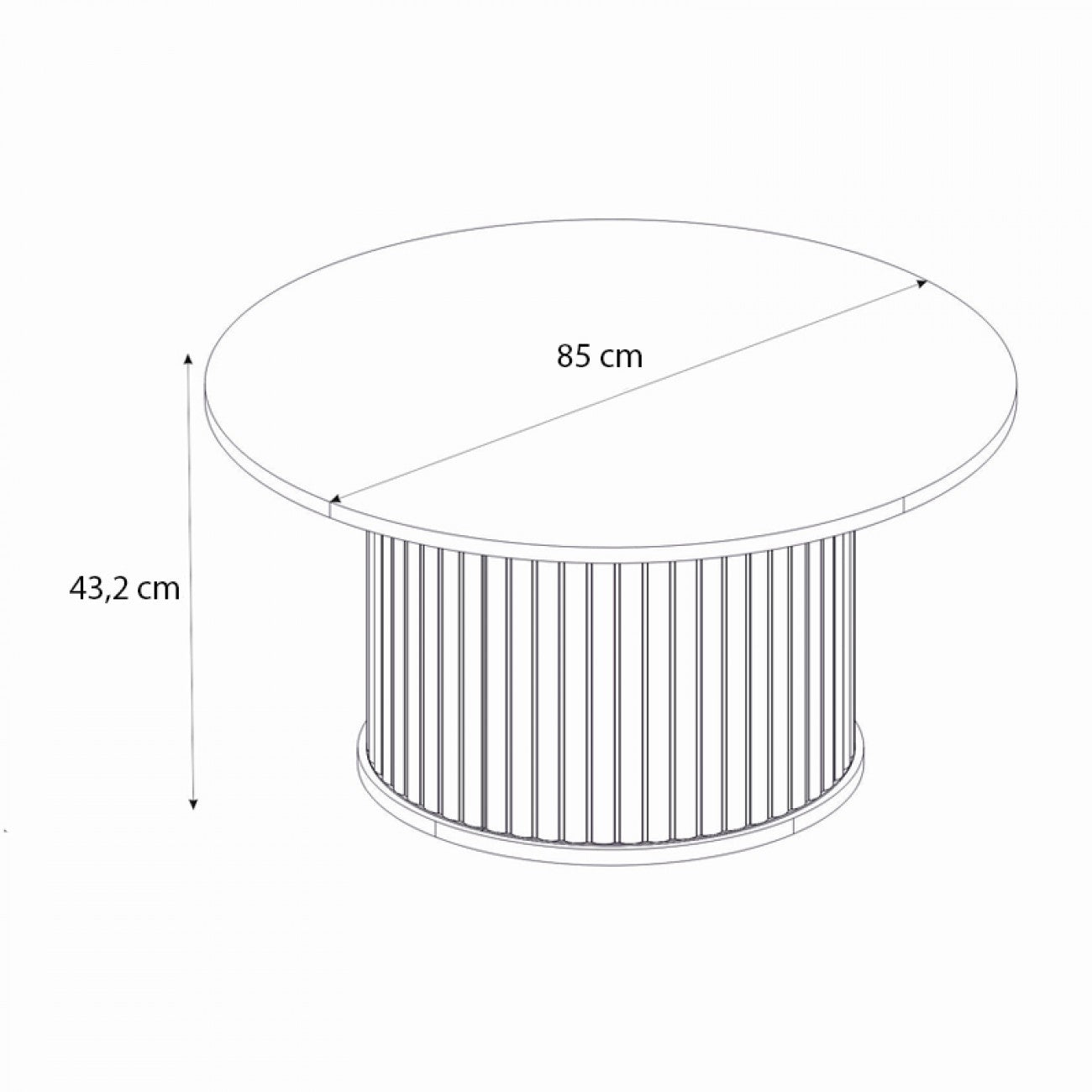 Τραπεζάκι σαλονιού Bohema Megapap χρώμα ivory - sepet oak Ø85x43,2εκ. - Hippiehome.gr
