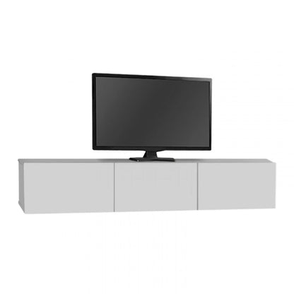 Έπιπλο τηλεόρασης επιτοίχιο Damla Megapap από μελαμίνη με LED χρώμα λευκό 180x29,5x29,5εκ. - Hippiehome.gr