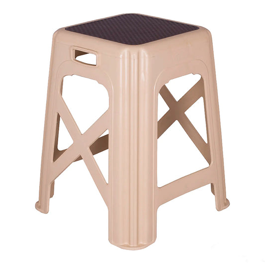 Stackable polypropylene stool beige color 36.5x36.5x44cm.