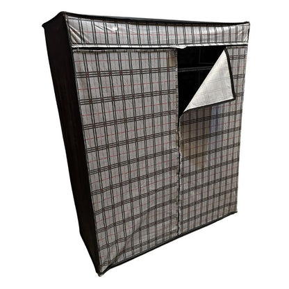 Ντουλάπα Perilla υφασμάτινη με φερμουάρ χρώμα γκρι 117x48x145εκ. - Hippiehome.gr