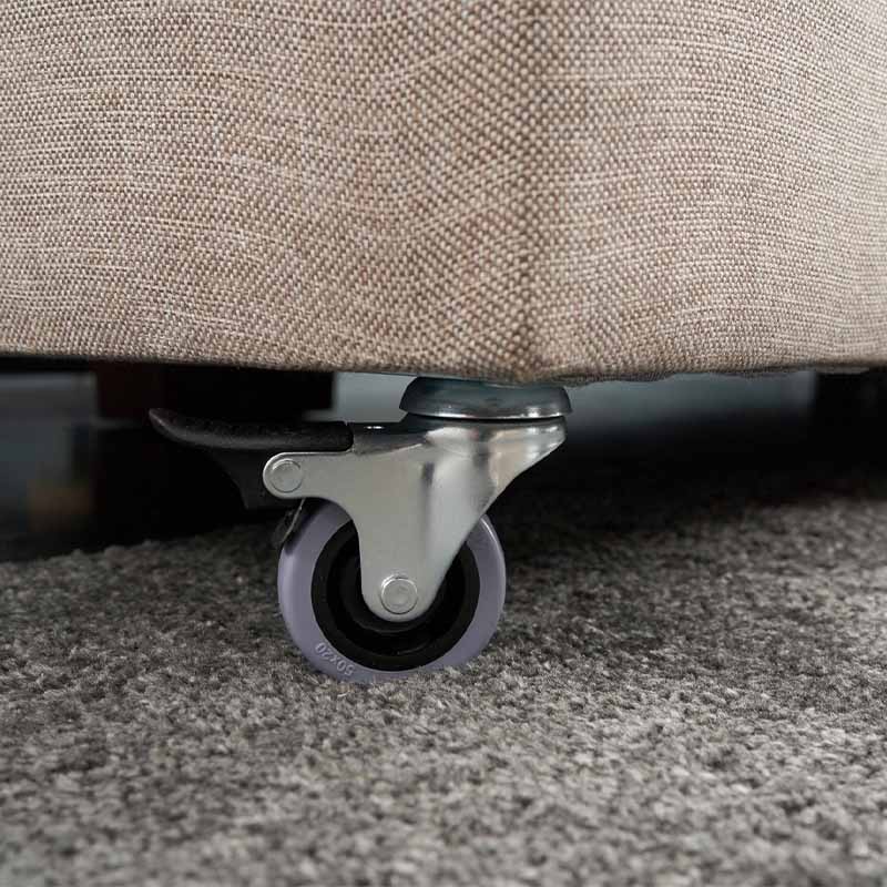 Γωνιακός καναπές - κρεβάτι Manama Megapap δεξιά γωνία υφασμάτινος χρώμα κρεμ 280x206x85εκ. - Hippiehome.gr