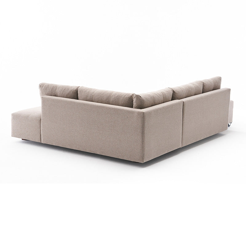 Γωνιακός καναπές - κρεβάτι Manama Megapap δεξιά γωνία υφασμάτινος χρώμα κρεμ 280x206x85εκ. - Hippiehome.gr