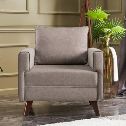 Armchair Bella Megapap fabric cream color 82x81x85cm.