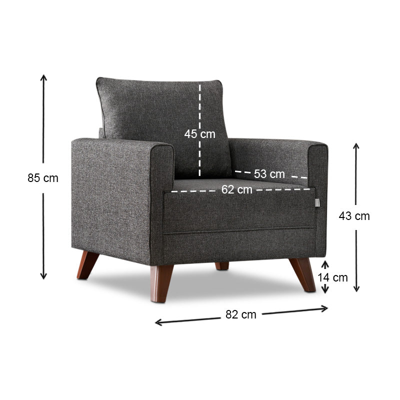 Πολυθρόνα Bella Megapap υφασμάτινη χρώμα ανθρακί 82x81x85εκ. - Hippiehome.gr