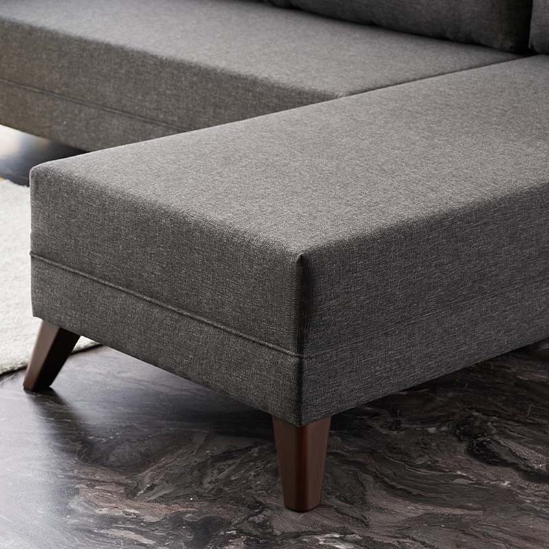 Γωνιακός καναπές Bella Megapap δεξιά γωνία υφασμάτινος χρώμα ανθρακί 275x165x85εκ. - Hippiehome.gr