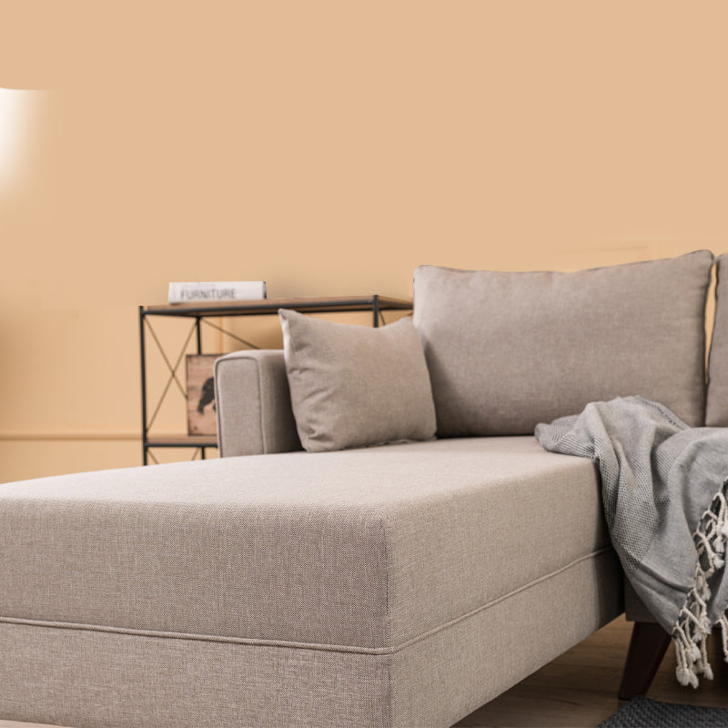 Γωνιακός καναπές Bella Megapap αριστερή γωνία υφασμάτινος χρώμα κρεμ 275x165x85εκ. - Hippiehome.gr