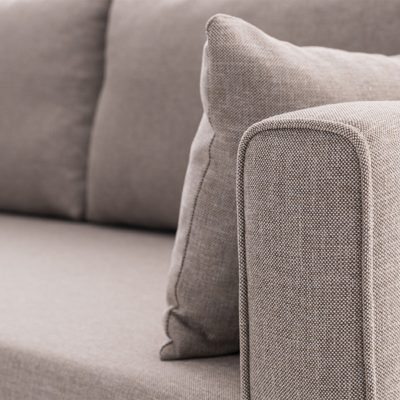 Γωνιακός καναπές Bella Megapap αριστερή γωνία υφασμάτινος χρώμα κρεμ 275x165x85εκ. - Hippiehome.gr