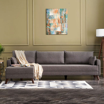 Γωνιακός καναπές Bella Megapap αριστερή γωνία υφασμάτινος χρώμα καφέ 275x165x85εκ. - Hippiehome.gr