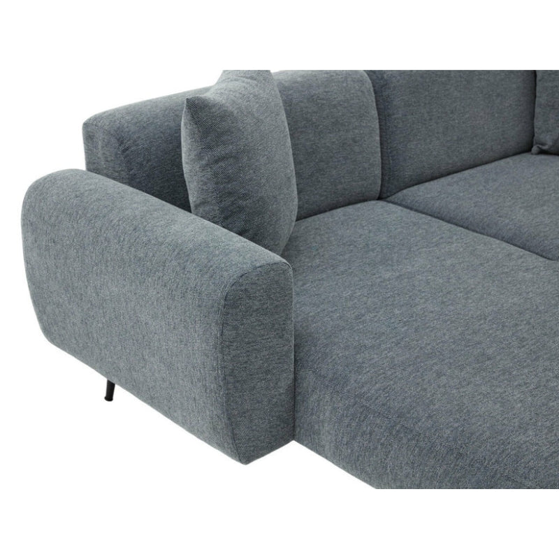 Corner sofa Neptun Megapap reversible fabric color gray 252x158x77cm.