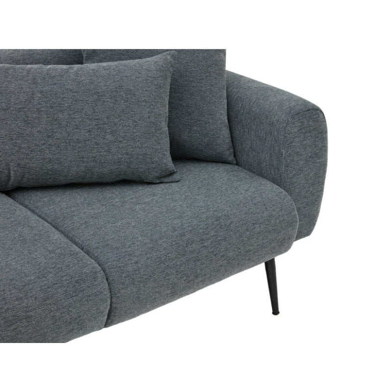 Corner sofa Neptun Megapap reversible fabric color gray 252x158x77cm.