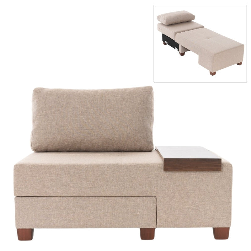 Πολυθρόνα - κρεβάτι Perenna Megapap υφασμάτινη χρώμα κρεμ 116x93x83εκ. - Hippiehome.gr