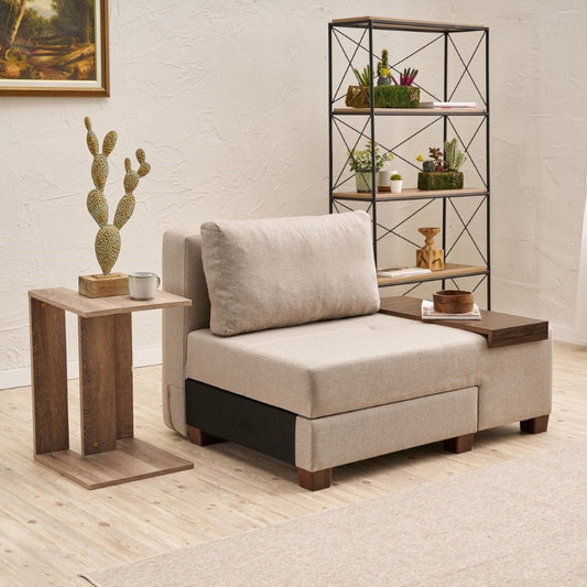 Πολυθρόνα - κρεβάτι Perenna Megapap υφασμάτινη χρώμα κρεμ 116x93x83εκ. - Hippiehome.gr