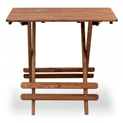 Σετ τραπεζαρία κήπου Queen Megapap ξύλινη τραπέζι 80x60εκ. - πολυθρόνα σκηνοθέτη καρυδί - εκρού πανί S_GP045-0004,1+GP045-0001,1x4 - Hippiehome.gr