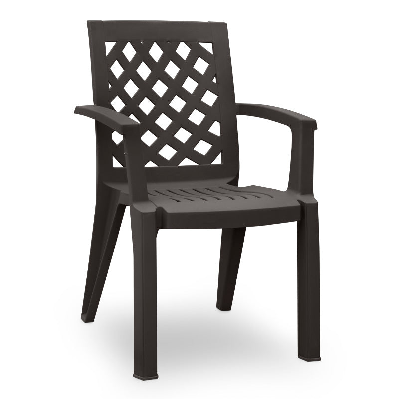 Σετ τραπεζαρία κήπου Callan Megapap 5τμχ πολυπροπυλενίου τραπέζι 120x70 - πολυθρόνα χρώμα καφέ S_GP046-0002,1+GP046-0004,3x4 - Hippiehome.gr