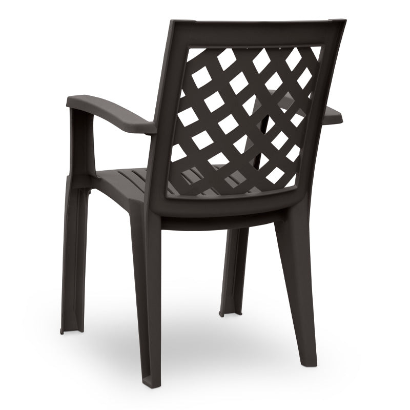 Σετ τραπεζαρία κήπου Callan Megapap 5τμχ πολυπροπυλενίου τραπέζι 120x70 - πολυθρόνα χρώμα καφέ S_GP046-0002,1+GP046-0004,3x4 - Hippiehome.gr