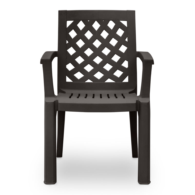 Σετ τραπεζαρία κήπου Callan Megapap 5τμχ πολυπροπυλενίου τραπέζι 120x70 - πολυθρόνα χρώμα καφέ S_GP046-0002,1+GP046-0004,3x4 - Hippiehome.gr