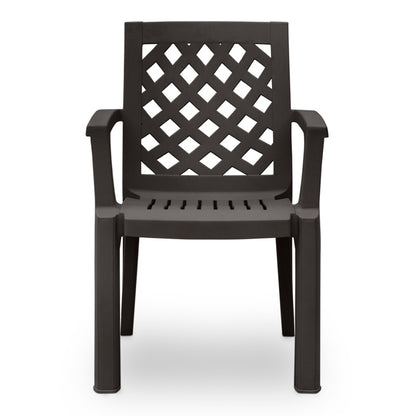 Σετ τραπεζαρία κήπου Callan Megapap 5τμχ πολυπροπυλενίου τραπέζι 120x70 - πολυθρόνα χρώμα καφέ S_GP046-0002,1+GP046-0004,3x4 - Hippiehome.gr