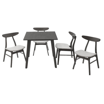 Tραπεζαρία Benson - Orlean pakoworld σετ 5τμχ rustic grey - ύφασμα γκρι 80x80x75εκ - Hippiehome.gr