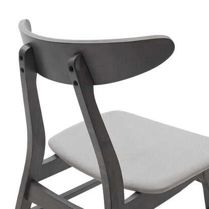 Tραπεζαρία Benson - Orlean pakoworld σετ 5τμχ rustic grey - ύφασμα γκρι 80x80x75εκ - Hippiehome.gr