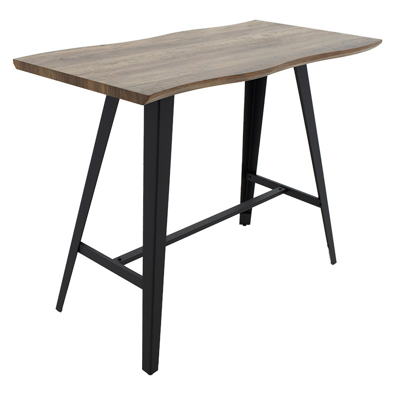 Tραπέζι μπαρ Fortitude pakoworld MDF καρυδί - πόδι μαύρο 140x70x103.5εκ - Hippiehome.gr