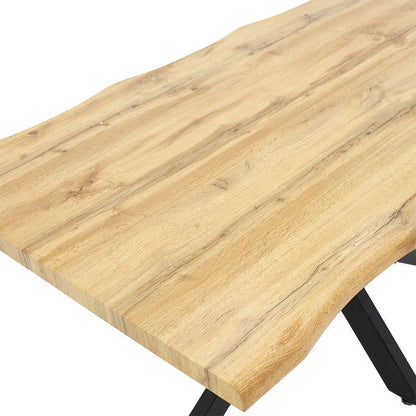 Tραπέζι Gilman pakoworld MDF sonoma-μαύρο 150x90x75εκ - Hippiehome.gr