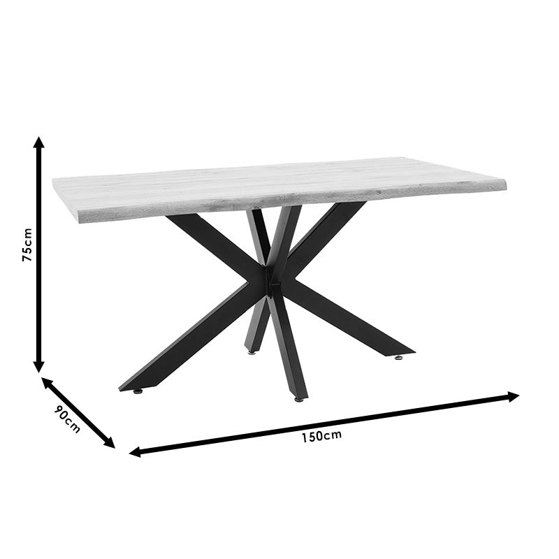 Tραπέζι Gilman pakoworld MDF sonoma-μαύρο 150x90x75εκ - Hippiehome.gr