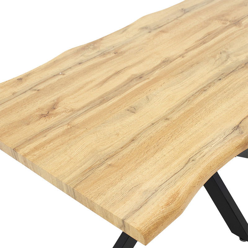 Tραπέζι Gilman pakoworld MDF sonoma-μαύρο 180x90x75εκ - Hippiehome.gr
