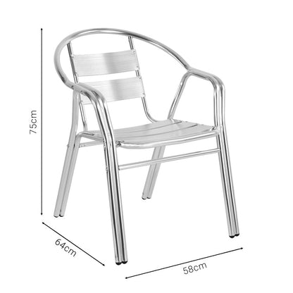 Tραπεζαρία Zircu-Lazo pakoworld σετ 3τεμ χρωμίου αλουμίνιο Φ60x70εκ - Hippiehome.gr