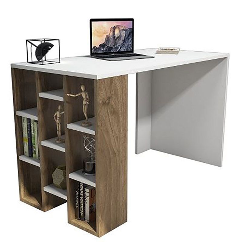 Γραφείο ArteLibre Spetses Λευκό/Καρυδιά 120x60x75cm - Hippiehome.gr