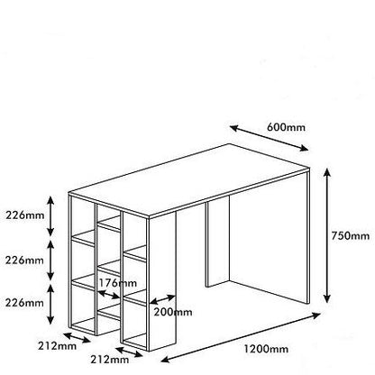 Γραφείο ArteLibre Spetses Λευκό/Καρυδιά 120x60x75cm - Hippiehome.gr