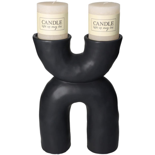 Κηροπήγιο ArteLibre Μαύρο Κεραμικό 21x10.5x31cm - Hippiehome.gr