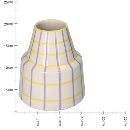 Βάζο ArteLibre Με Ρίγες Πολύχρωμο Δολομίτης 17.2x17.2x20.7cm - Hippiehome.gr