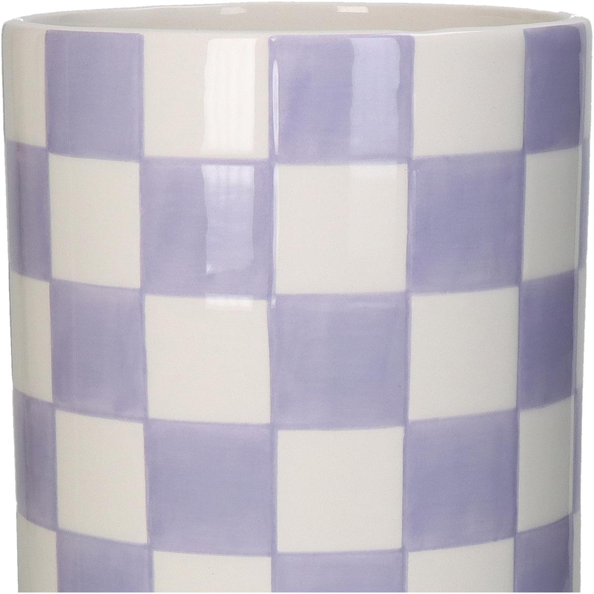 Βάζο ArteLibre Σκακιέρα Λιλά Δολομίτης 13.9x13.9x25.2cm - Hippiehome.gr