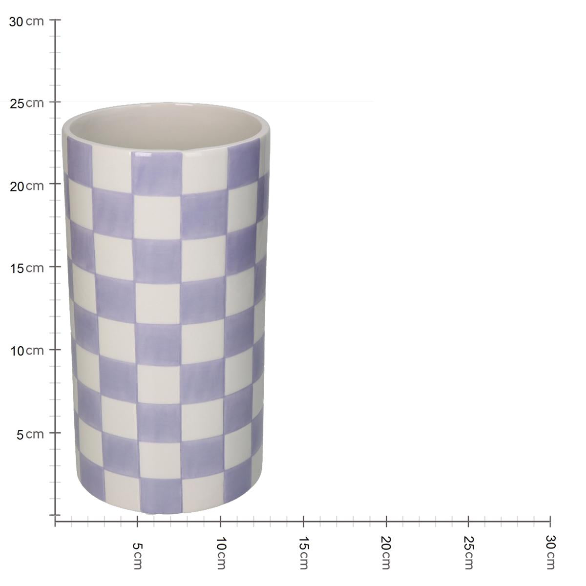 Βάζο ArteLibre Σκακιέρα Λιλά Δολομίτης 13.9x13.9x25.2cm - Hippiehome.gr