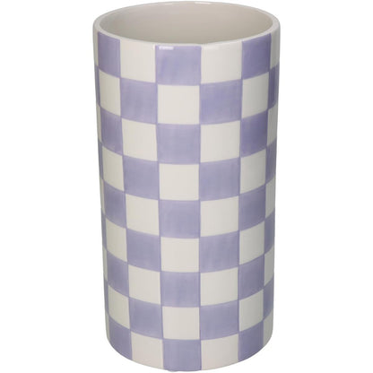Βάζο ArteLibre Σκακιέρα Λιλά Δολομίτης 13.9x13.9x25.2cm - Hippiehome.gr