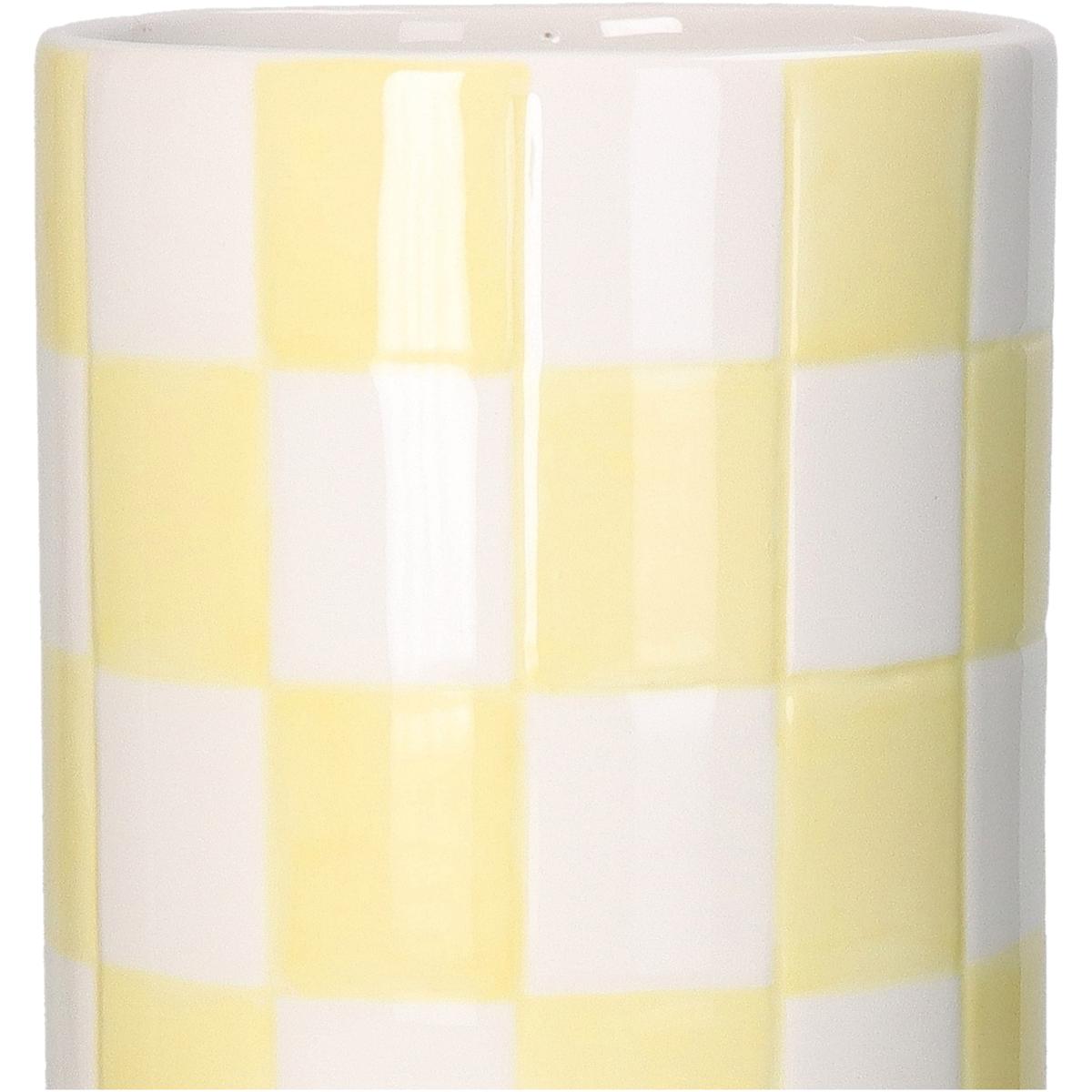 Βάζο ArteLibre Σκακιέρα Κίτρινο Δολομίτης 10.7x10.7x30.7cm - Hippiehome.gr