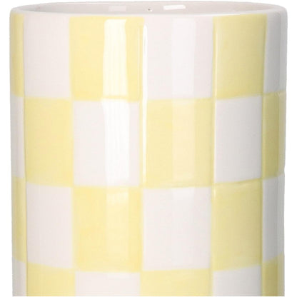 Βάζο ArteLibre Σκακιέρα Κίτρινο Δολομίτης 10.7x10.7x30.7cm - Hippiehome.gr