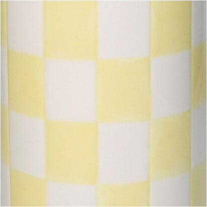 Βάζο ArteLibre Σκακιέρα Κίτρινο Δολομίτης 10.7x10.7x30.7cm - Hippiehome.gr