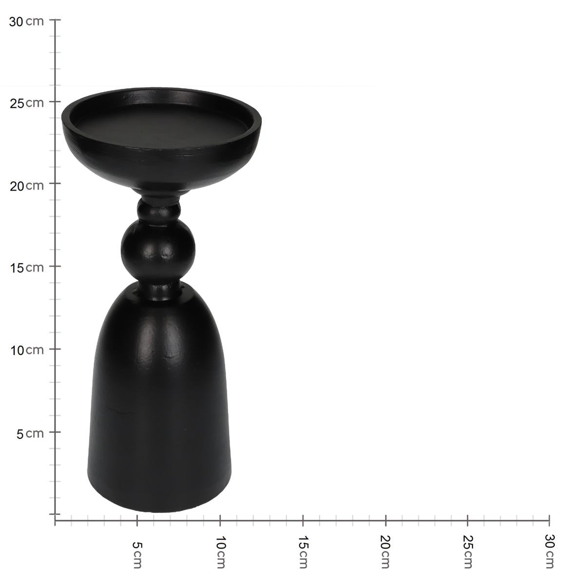 Κηροπήγιο ArteLibre Μαύρο Αλουμίνιο 12x12x26cm - Hippiehome.gr