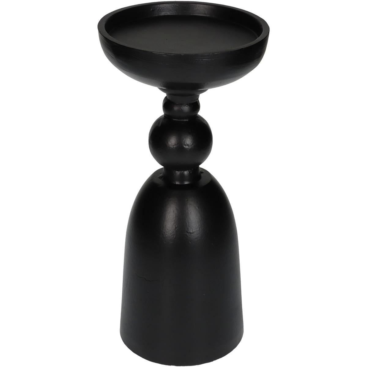 Κηροπήγιο ArteLibre Μαύρο Αλουμίνιο 12x12x26cm - Hippiehome.gr